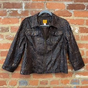 Deep Brown w/ Gold Accent Alligator Print Jacket